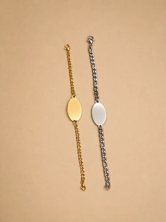 Bracelet gourmette ovale personnalisé L'atelier d'Aimie