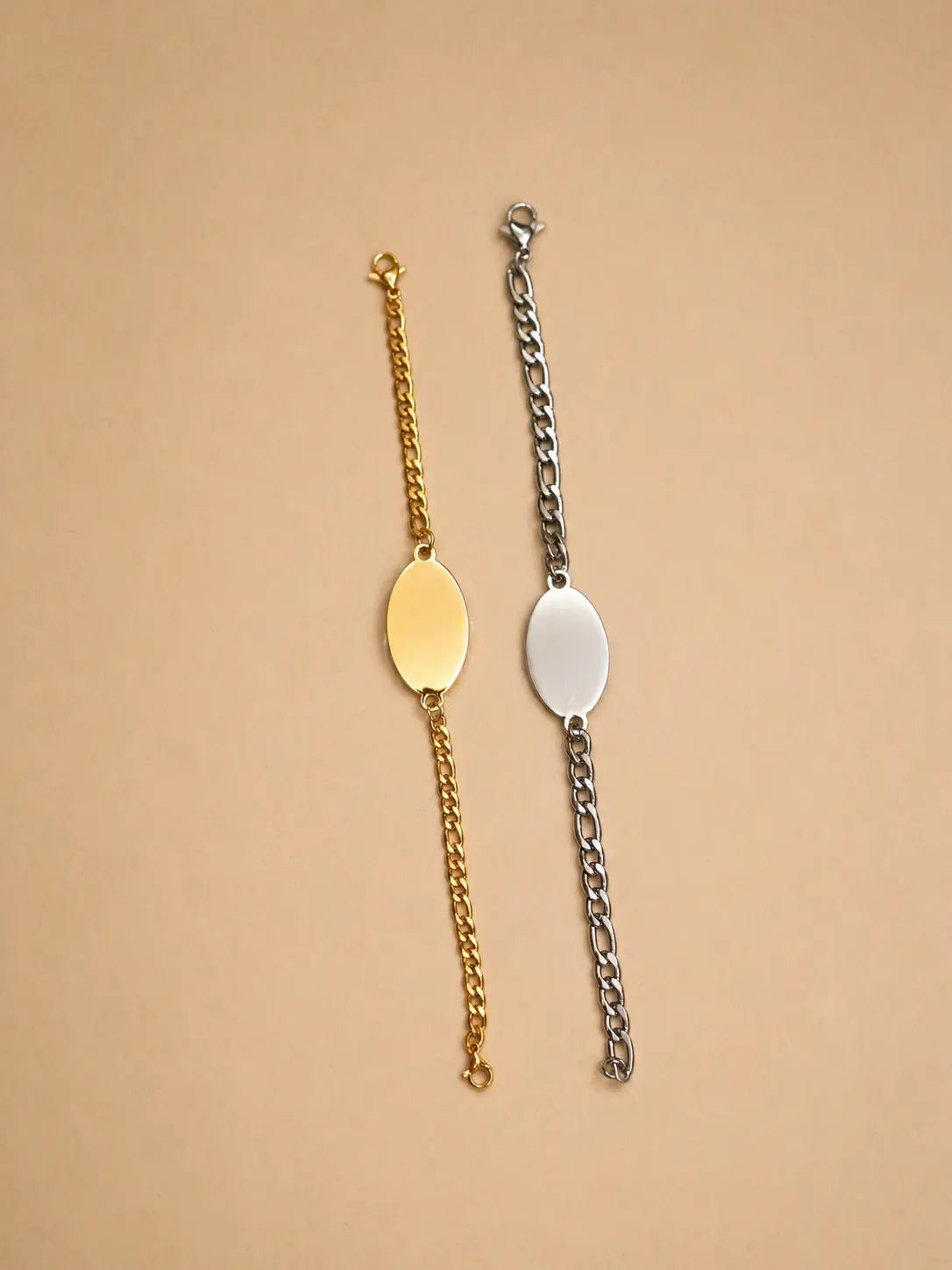 Bracelet gourmette ovale personnalisé L'atelier d'Aimie