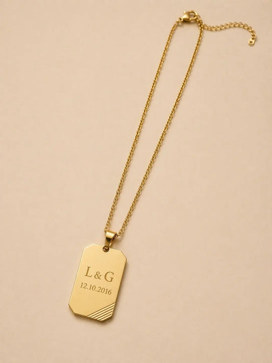 Collier plaque personnalisée mixte L'atelier d'Aimie