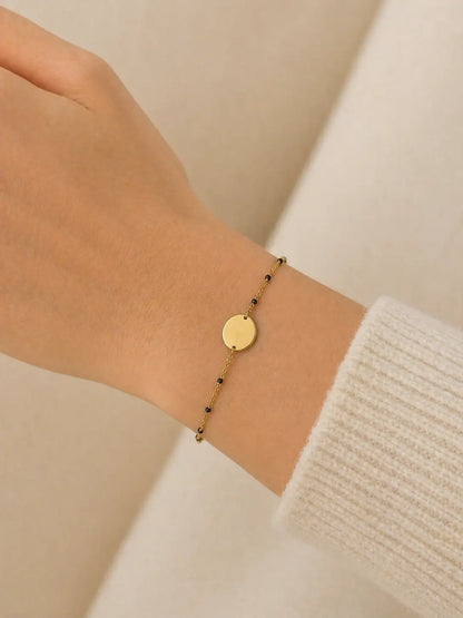Bracelet personnalisé perles noires L'atelier d'Aimie