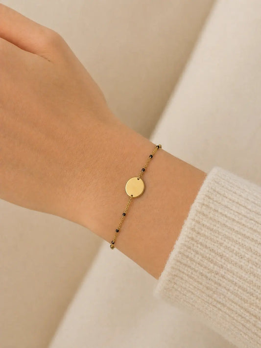 Bracelet personnalisé perles noires L'atelier d'Aimie