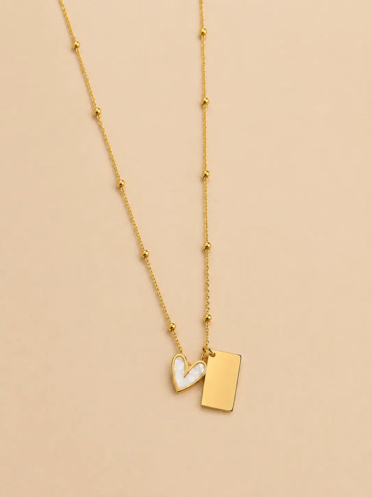 Collier coeur nacré personnalisé L'atelier d'Aimie