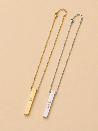 Collier bâton 4 faces gravable L'atelier d'Aimie