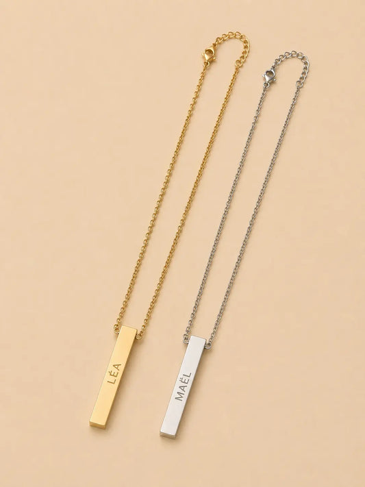 Collier bâton 4 faces gravable L'atelier d'Aimie