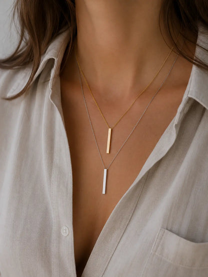 Collier bâton 4 faces gravable L'atelier d'Aimie