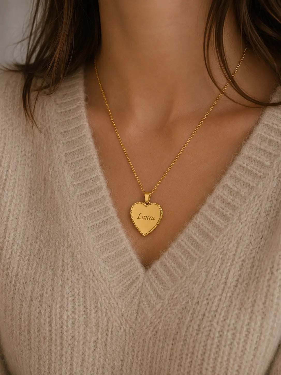 Collier coeur ciselé personnalisé L'atelier d'Aimie