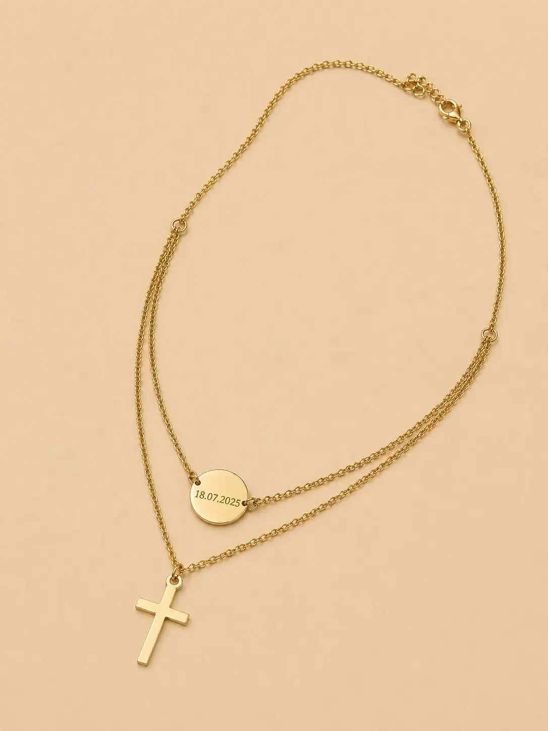 Collier Croix & Médaille Gravée L'atelier d'Aimie