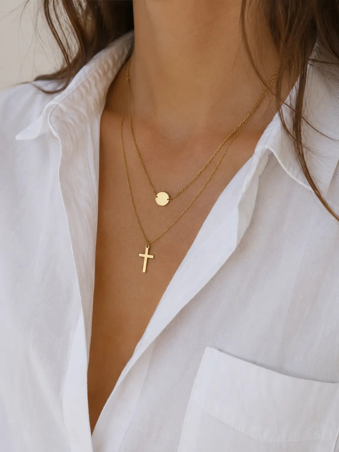 Collier Croix & Médaille Gravée L'atelier d'Aimie