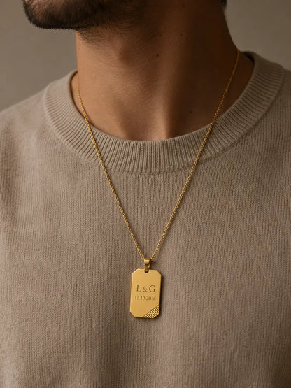 Collier plaque personnalisée mixte L'atelier d'Aimie