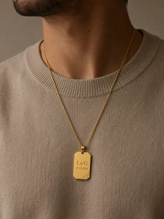 Collier plaque personnalisée mixte L'atelier d'Aimie