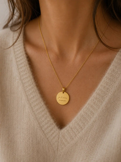 Collier médaille ronde personnalisé L'atelier d'Aimie