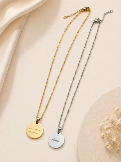Collier médaille ronde personnalisé L'atelier d'Aimie