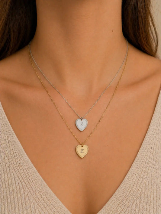 Collier cœur initiale personnalisée L'atelier d'Aimie